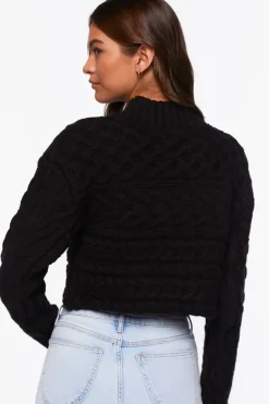 Cable Knit Mock Neck Sweater