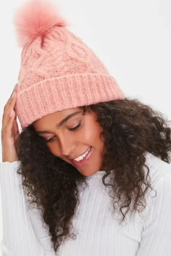 Cable Knit Pom Pom Beanie