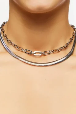 Cable & Snake Chain Necklace Set