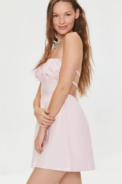 Caged-Back Halter Mini Dress