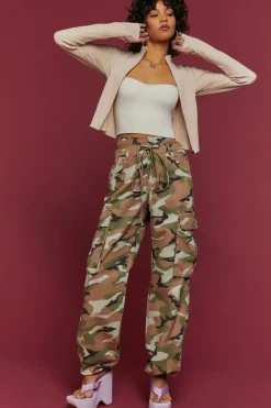 Camo Dual High-Rise Cargo Pants