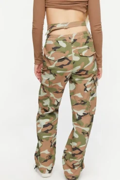 Camo Dual High-Rise Cargo Pants