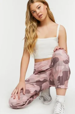 Camo Print Smocked Joggers