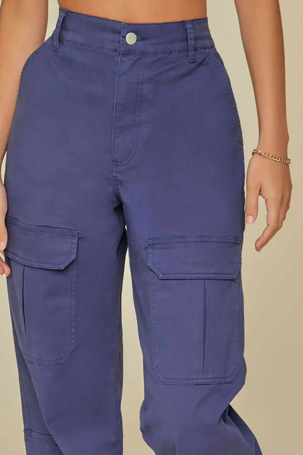 Canvas Wide-Leg Cargo Pants