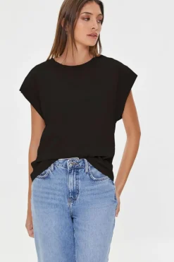 Cap-Sleeve Cotton Tee