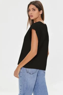 Cap-Sleeve Cotton Tee