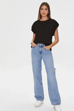Cap-Sleeve Cotton Tee
