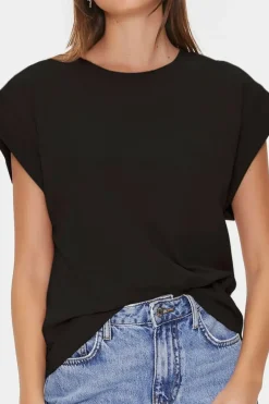 Cap-Sleeve Cotton Tee