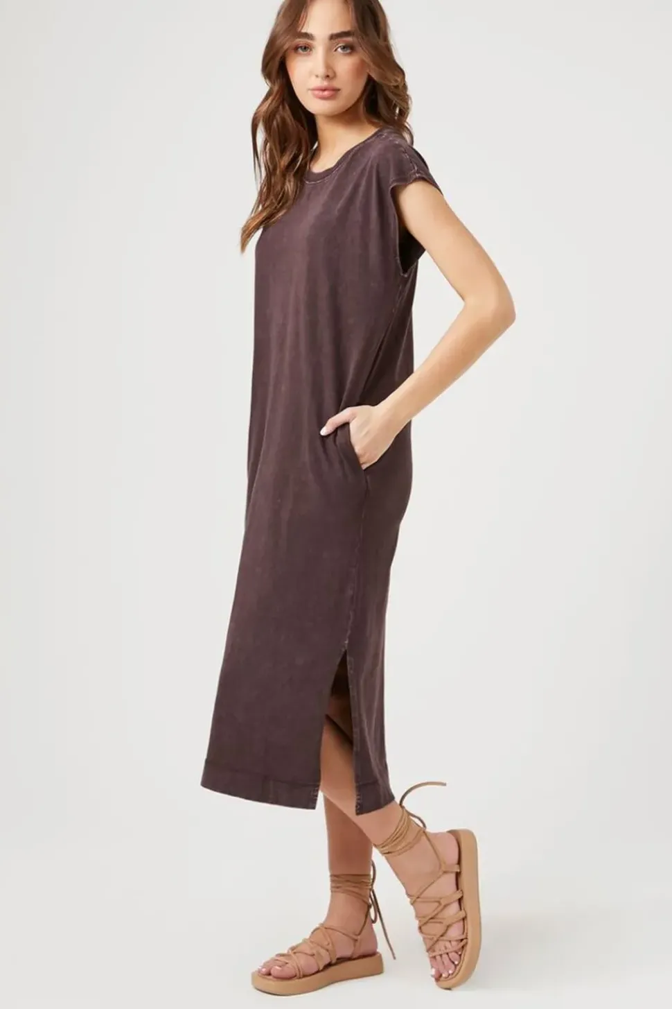 Cap-Sleeve T-Shirt Midi Dress