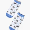 Cat & Fish Print Ankle Socks