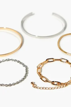 Chain & Bangle Bracelet Set