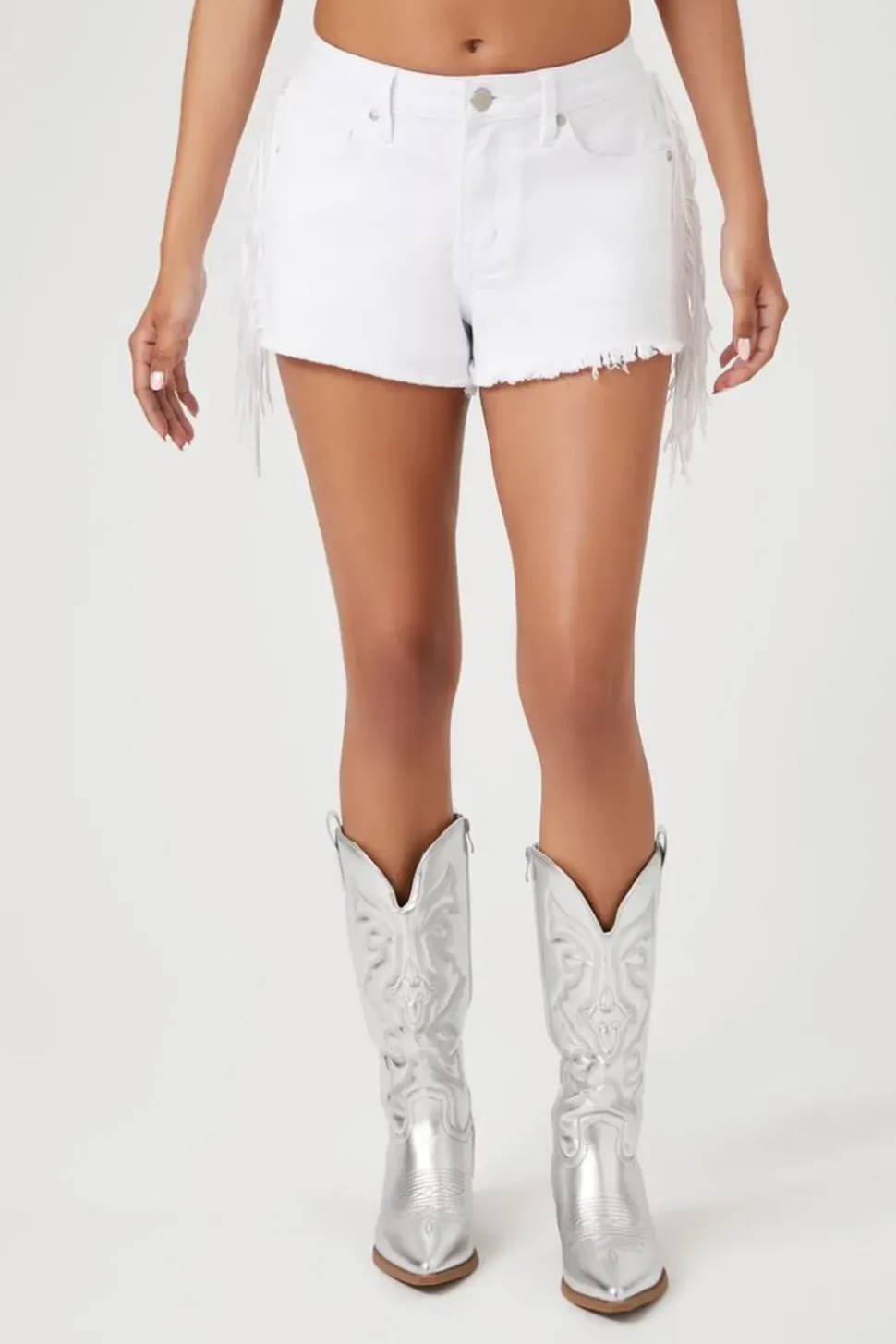 Chain Belt Denim Shorts