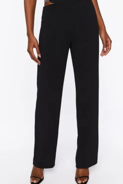Chain Cutout Low-Rise Pants