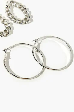 Chain & Hoop Earring Set