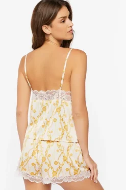 Chain Print Lace-Trim Cami & Shorts Set