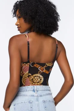 Chain Print Mesh Bodysuit