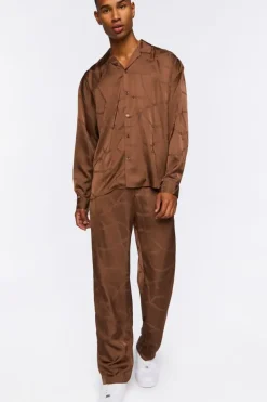 Chain Print Slim-Fit Pants