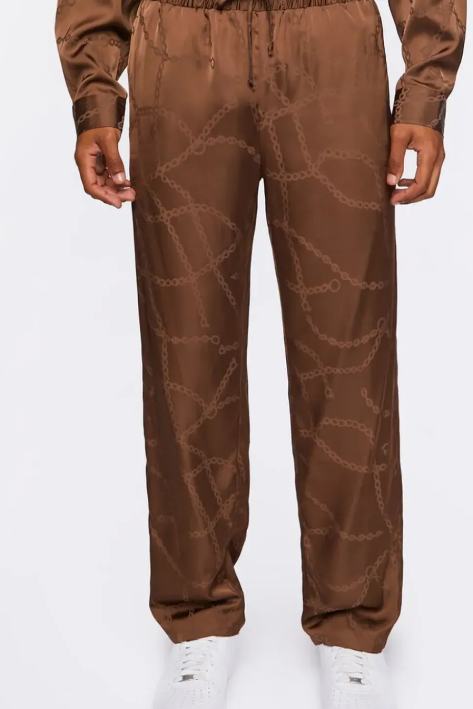 Chain Print Slim-Fit Pants