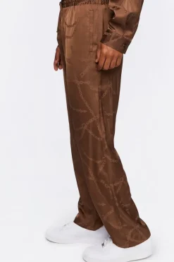 Chain Print Slim-Fit Pants