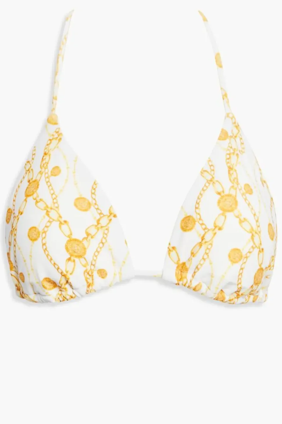 Chain Print Triangle Bikini Top