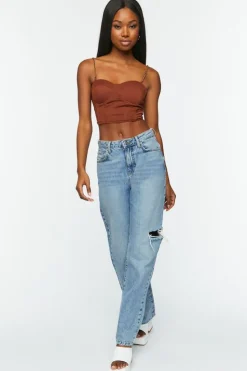Chain-Strap Bustier Crop Top