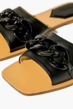 Chain-Strap Flat Sandals