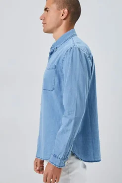 Chambray Button-Front Shirt