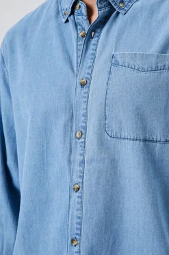 Chambray Button-Front Shirt