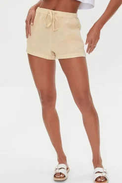 Chambray Drawstring Shorts