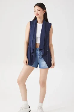 Chambray Open-Front Vest