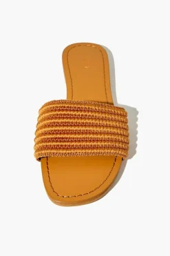 Channel-Stitch Flap Sandals