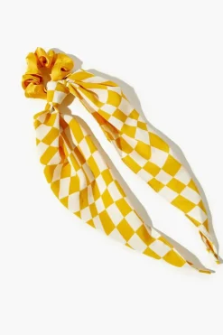Checkered Bow Scrunchie