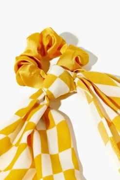 Checkered Bow Scrunchie