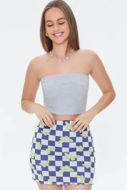Checkered Butterfly Mini Skirt
