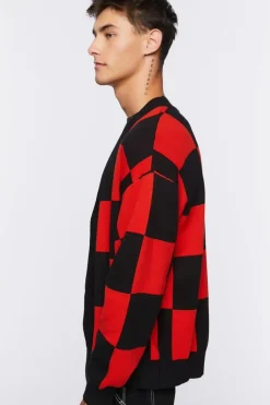 Checkered Cardigan Sweater