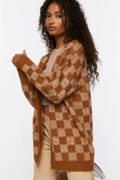 Checkered Cardigan Sweater