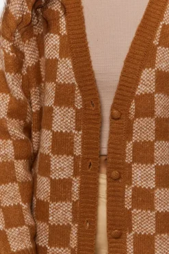 Checkered Cardigan Sweater