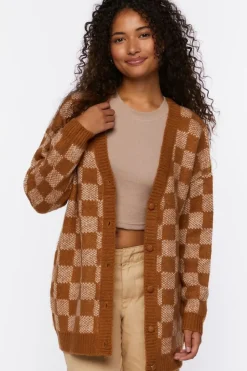 Checkered Cardigan Sweater