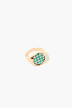 Checkered Cocktail Ring