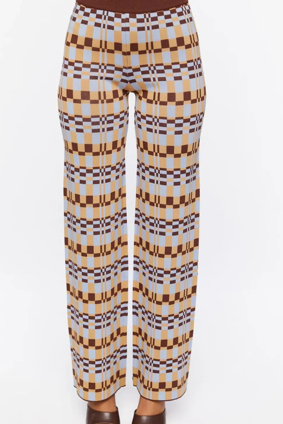 Checkered Crop Top & Pants Set