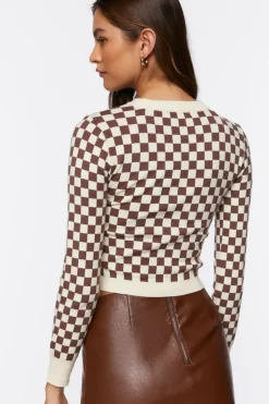Checkered Cutout Crop Top