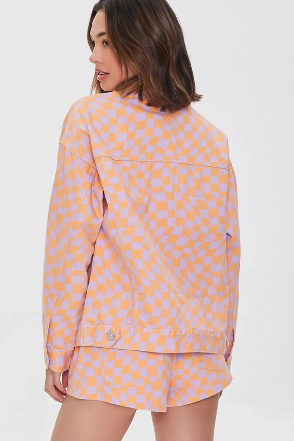 Checkered Denim Jacket