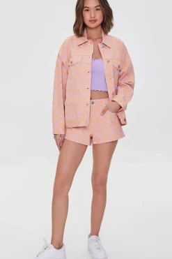 Checkered Denim Jacket