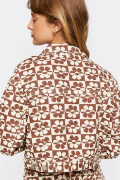 Checkered Denim Trucker Jacket