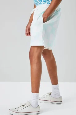 Checkered Drawstring Sweatshorts