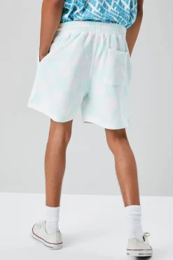 Checkered Drawstring Sweatshorts