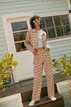 Checkered Floral 90S-Fit Jeans