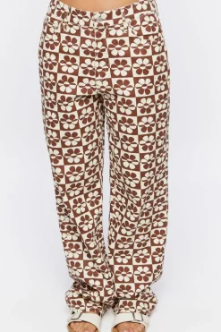 Checkered Floral 90S-Fit Jeans