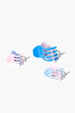 Checkered Hair Claw Clip Set