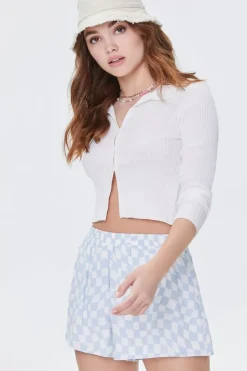 Checkered High-Rise Shorts